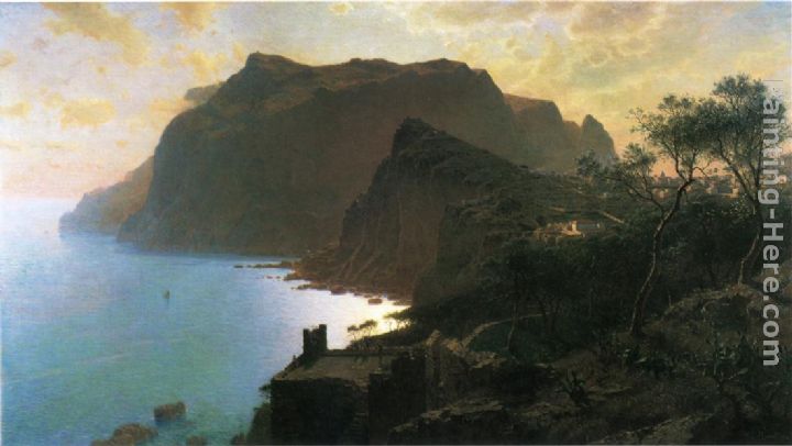 The Sea from Capri painting - William Stanley Haseltine The Sea from Capri art painting